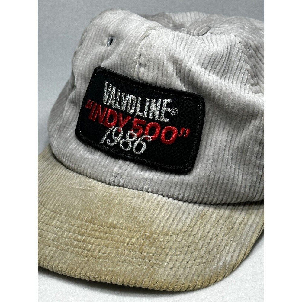 Vintage Indy 500 1986 Valvoline Corduroy Indianapolis 500 Racing Hat - Has Wear